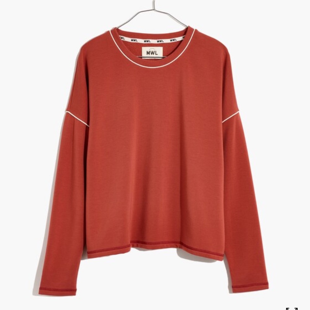 Madewell Superbrushed Piped Easygoing Sweatshirt Medium NWT